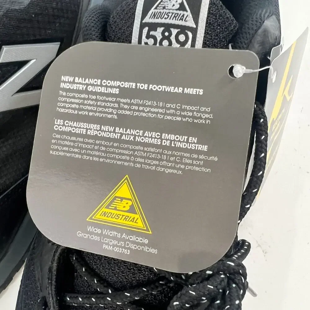 New Balance Composite Toe Black Slip-Resistant Work Shoes MID589G1 2E 17‎
